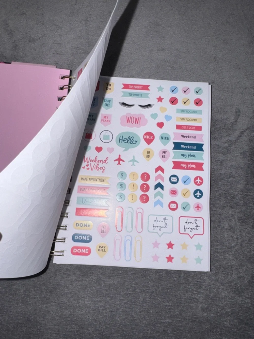 lilaGRACE - NWT 2026 Spiral Black & Pink Floral Planner with Pen & Sticky Tabs